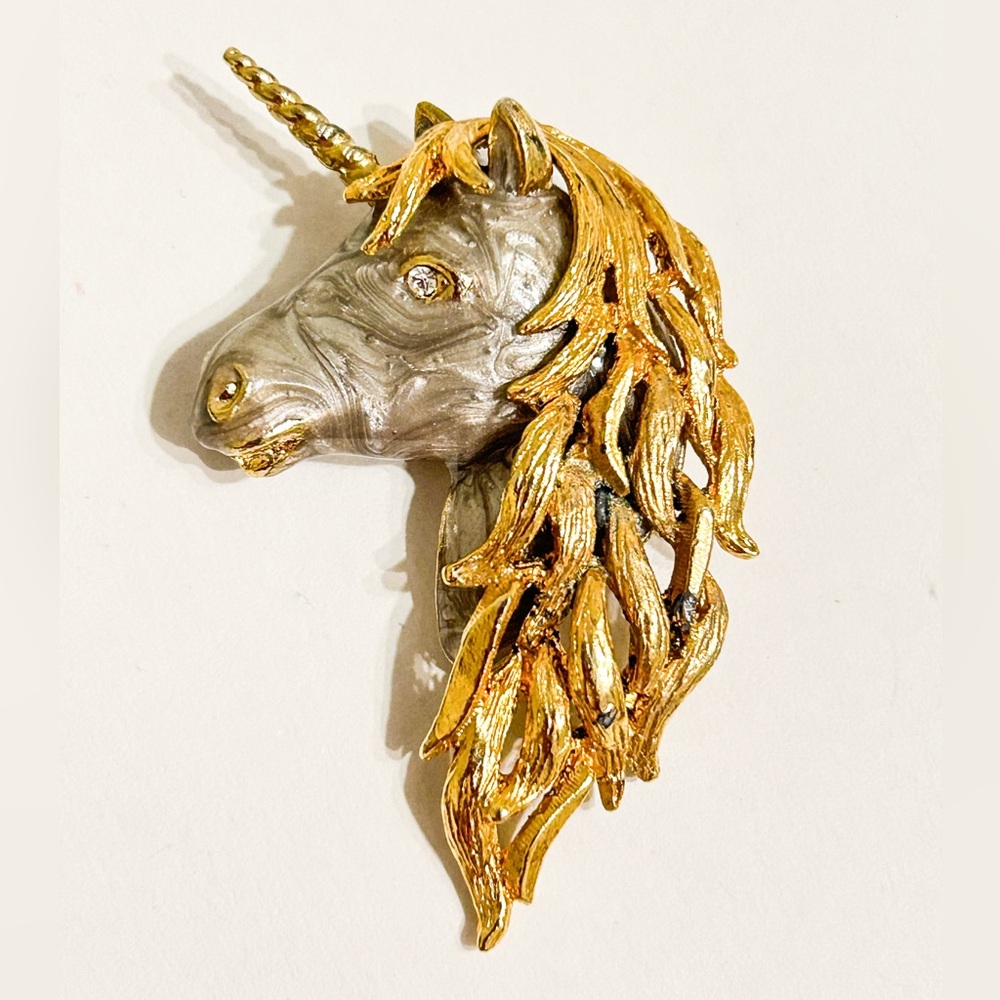 Vintage Large Unicorn Horse Brooch